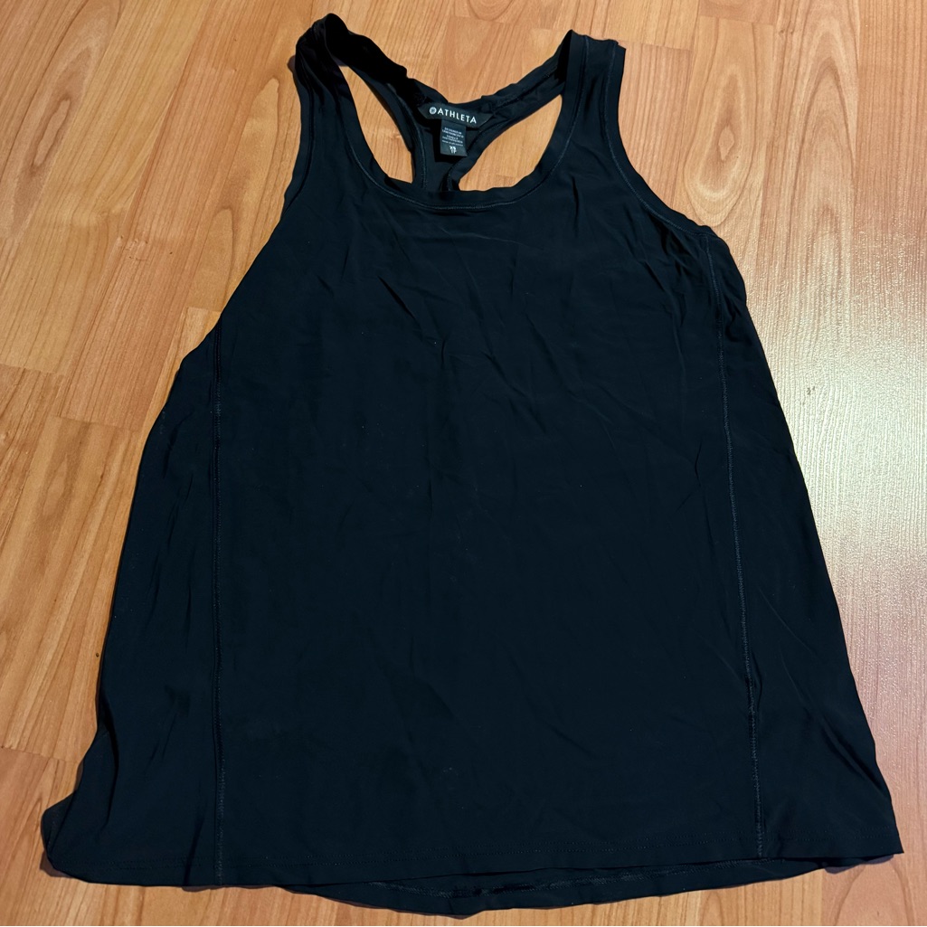 Athleta Black Racerback Tank Top; Xs